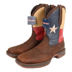 Durango Mens Dark Brown Rebel Texas Flag Leather Western Cowboy Boots 12 D
